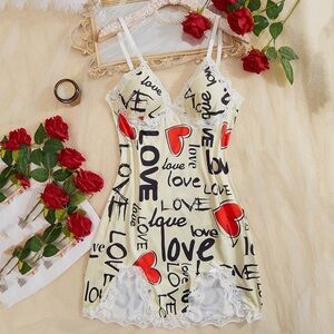 NWT - Women's Slip Chemise Nightwear Sexy Lace Sleepwear V Neck SZ LRG Runs SML